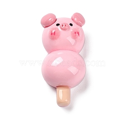 Opaque Resin Cute Pig Imitation Food Decoden Cabochons, PeachPuff, 31x14.5x12mm(CRES-M016-01I)