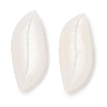 Opaque Resin Decoden Cabochons, Leaf, White, 10.5x4x3mm