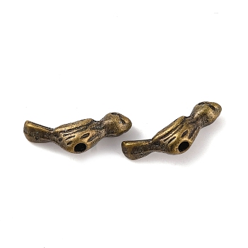 Tibetan Style Alloy Beads, Cadmium Free & Nickel Free & Lead Free, Bird, Antique Bronze, 12x4x3.5mm, Hole: 1mm