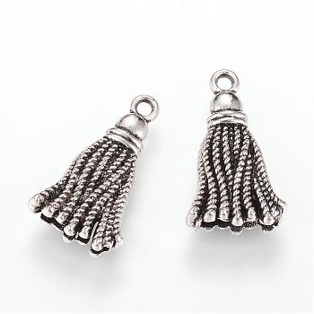 Tibetan Style Alloy Cord Ends, End Caps, Cadmium Free & Lead Free, Antique Silver, 20x12x5mm, Hole: 1.5mm, inner diameter 2x8mm, about 520pcs/1000g