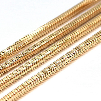 Handmade Ion Plating(IP) 304 Stainless Steel Square Snake Chains, Soldered, with Spool, Golden, 1.5x1.5mm, about 32.8 Feet(10m)/roll