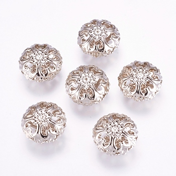 Spacer Beads, Iron, Platinum Color, 23mm in diameter, 12.5mm thick, hole: 2mm