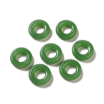Glass Linking Rings, Imitation Jade, Round Ring, Green, 16x4mm, Inner Diameter: 7.8mm
