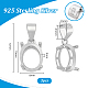 3Pcs Sterling Silver Basket Pendant Setting with Prongs Mounting(FIND-PH0028-44)-2