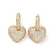 Cubic Zirconia Heart Dangle Hoop Earrings(EJEW-P206-08G)-1