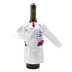 Felt Wine Bottle Cover Bag Decoration & Findings, Men Doctor Clothes, White, 230x355x2mm(AJEW-CP0010-08A)