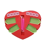 Heart DIY Diamond Painting Tool Sets, Including Diamond Sticky Pen, Tray Plate and Glue Clay, Red, 305x235mm(PW-WG90BAA-01)