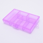 Transparent Plastic Bead Containers, with Hinged Lids, Rectangle, Purple, 13.5x8.7x2.4cm(CON-WH0073-84B)