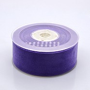 Polyester Velvet Ribbon for Gift Packing and Festival Decoration, Blue Violet, 1-1/2 inch(38mm), about 20yards/roll(18.29m/roll)(SRIB-M001-38mm-465)