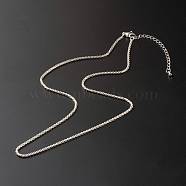 Non-Tarnish 304 Stainless Steel Box Chain Necklaces, with Lobster Claw Clasps, Stainless Steel Color, 45.8x0.2cm(NJEW-JN03551)