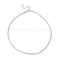 Synthetic Hematite Square Beaded Necklace with 304 Stainless Steel Clasps, Silver, 16.10 inch(40.9cm)(NJEW-JN04410-02)