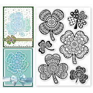 Custom PVC Plastic Clear Stamps, for DIY Scrapbooking, Photo Album Decorative, Cards Making, Clover, 160x110mm(DIY-WH0618-0023)
