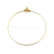 PVD Vacuum Plating 304 Stainless Steel Pendants, Hoop Earring Findings, Real 18K Gold Plated, 53x49.5x1.5mm, 20 Gauge, Hole: 1mm, Pin: 0.8mm(STAS-T031-20-50mm-G)