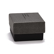 Rectangle Cardboard Ring Boxes, with Black Sponge inside, Gray, 5x5x3.25cm(CON-E025-C03)