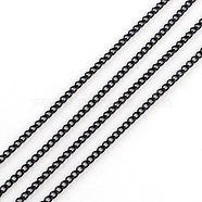 Electrophoresis Unwelded Iron Curb Chains, Black, 3.7x2.8x0.8mm, about 32.8 Feet(10m)/roll(X-CH-R067-05)