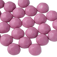 Opaque Acrylic Cabochons, Faceted, Half Round, Flamingo, 23x22x11mm, about 140pcs/500g(MACR-S373-138-A11)