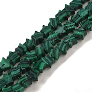 Synthetic Malachite Beads Strands, Star, 4x4.5x2mm, Hole: 0.8mm, about 102pcs/strand, 15.35 inch(39cm)(G-G085-B07-01)