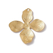 Ion Plating(IP) 304 Stainless Steel Pendants, Flower Charms, Real 18K Gold Plated, 45x42x3mm, Hole: 1.8mm(X-STAS-K242-13G)