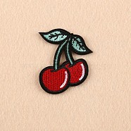 Computerized Embroidery Cloth Iron on/Sew on Patches, Costume Accessories, Appliques, Cherry, FireBrick, 48x41mm(DIY-F038-E10)