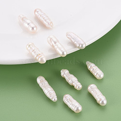 Natural Keshi Pearl Beads, Cultured Freshwater Pearl, No Hole/Undrilled, Bullet, Seashell Color, 15~26x6~8x5~7mm(PEAR-N020-P07)