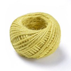 Jute Cord, Jute String, Jute Twine, for Jewelry Making, Champagne Yellow, 1~2mm, about 25m/roll(OCOR-WH0052-22J)