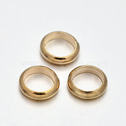 Ring Brass Spacer Beads, Light Gold, 6x1~1.5mm, Hole: 4mm(KK-D404-G)