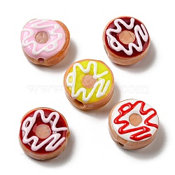 Handmade Lampwork Enamel Beads Strands, Donut, Mixed Color, 15.5x7~8.5mm, Hole: 1.5mm, about 25pcs/strand(LAMP-A001-F03)