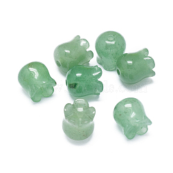 Natural Green Aventurine Beads, Flower, 9~10x9~10.5mm, Hole: 1.4mm(G-F637-03B)