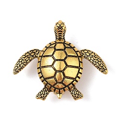 Tibetan Style Alloy Sea Turtle Brooches, Sea Animal Pins, Antique Golden, 45x37~40mm(JEWB-S023-06A)