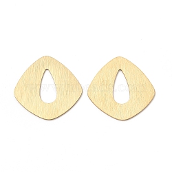 Ion Plating(IP) 304 Stainless Steel Pendants, Teardrop Charm, Real 14K Gold Plated, 23x23x0.5mm, Hole: 12.5x5mm(STAS-C070-18G)