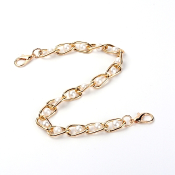 Acrylic Bag Strap Chains, with Alloy Clasps and Aluminum Chain, for Bag Replacement Accessories, Light Gold, 34.7x1x0.75cm