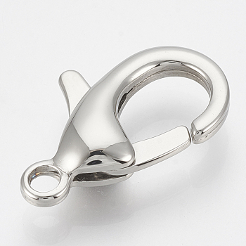 304 Stainless Steel Lobster Claw Clasps, Teardrop, Stainless Steel Color, 25x16x6mm, Hole: 3mm