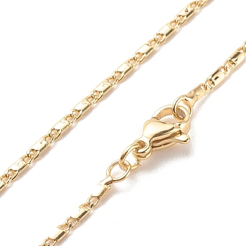 Brass Oval Link Chains Necklace for Women, Cadmium Free & Lead Free, Real 18K Gold Plated, 17.95 inch(45.6cm)