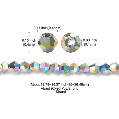 Chapelets de perles en verre galvanoplastique(EGLA-YW0001-48B)-4