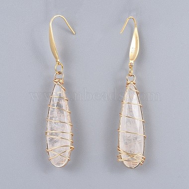 Natural Quartz Crystal Pendants Necklaces and Dangle Earrings Jewelry Sets(SJEW-JS01026)-8