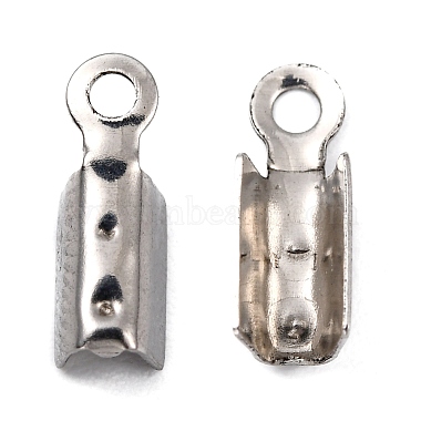 201 Stainless Steel Fold Over Crimp Cord Ends(X-STAS-R055-08)-2