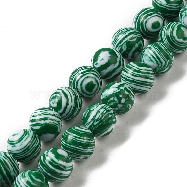 Sea Green Round Malachite Beads