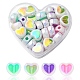 32 pièces 4 couleurs placage uv arc-en-ciel perles acryliques irisées(OACR-YW0001-32A)-1