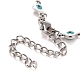 Coeur en émail avec bracelet chaînes à maillons mauvais œil(BJEW-P271-07P)-4