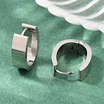 201 Stainless Steel Hoop Earrings, Oval, with 304 Stainless Steel Pin, Stainless Steel Color, 21.5x16.5x7mm(EJEW-T056-03P-05)