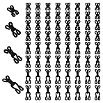120Bgas 4 Styles Nylon & Iron Hook and Eye, Collar, Dress, Trouser Buckle Hooks Eyes, Black, 18~36.5mm, 30bags/style(DIY-NB0016-10A)