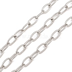 Brass Cable Chains, Soldered, with Spool, Long-Lasting Plated, Rack Plating, Lead Free & Cadmium Free, Platinum, 7.8x4.4x1mm(KK-CBAC547-09P)