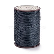Round Waxed Polyester Thread String, Micro Macrame Cord, Twisted Cord, for Leather Sewing Stitching, Dark Slate Gray, 0.8mm, about 54.68 Yards(50m)/Roll(YC-D004-02E-028)