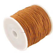 Braided Nylon Thread, Chinese Knotting Cord Beading Cord for Beading Jewelry Making, Chocolate, 0.8mm, about 100yards/roll(NWIR-R006-0.8mm-29)