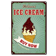 Vintage Metal Tin Sign, Wall Decor for Bars, Restaurants, Cafes Pubs, Ice Cream Pattern, 30x20cm(AJEW-WH0157-096)