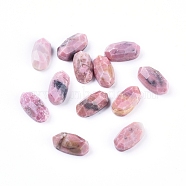 Natural Rhodonite  Cabochons, Faceted, Oval, 10.5x5.5x3.5~4mm(G-G803-03A-01)