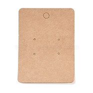 Blank Kraft Paper Earring Display Cards, Rectangle, BurlyWood, 7.8x5.8x0.05cm, Hole: 1.5mm(CDIS-G005-12)