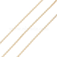 Brass Cable Chains, Soldered, Real 14K Gold Filled Chains, Real 14K Gold Plated, Link: 1.4x1x0.4mm(CHC-M023-16G)