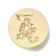 Wax Seal Brass Stamp Heads, Flower Letter Series, Golden, Letter J, 25.5x14mm, Hole: 7mm(AJEW-D301-02G-J)