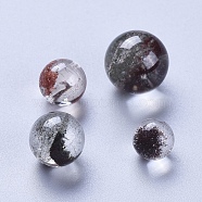 Natural Green Lodolite Quartz/Garden Quartz Beads, Round, Undrilled/No Hole Beads, Round, 7~12.5mm(G-E558-02B)